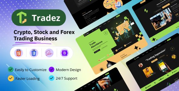 Tradez – Forex and Stock Broker HTML Template