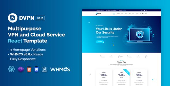 DVPN - Multipurpose VPN React JS Template