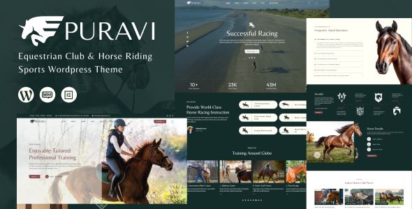 Puravi – Equestrian Club Horse-Riding WordPress Theme
