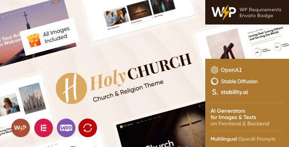 Holy Church - Religion, Charity & Nonprofit WordPress Theme