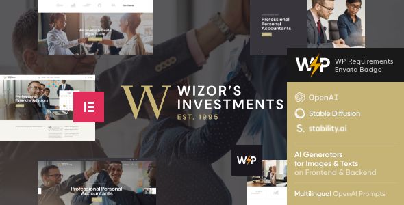 Wizors - Investments Business Consulting Insurance WordPress Theme