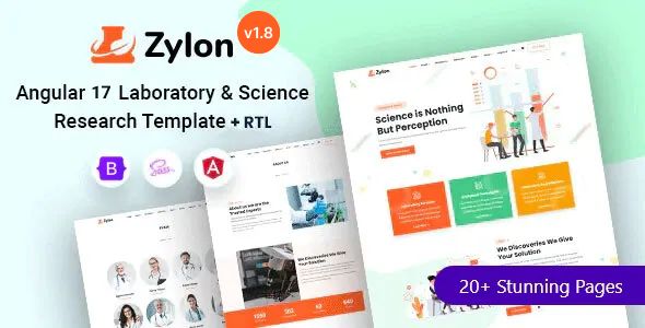 Zylon – Laboratory Science Research Angular 17+ Template