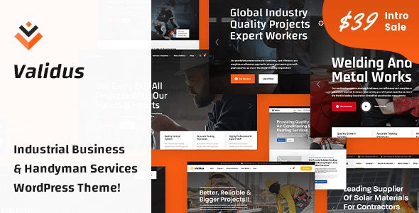Validus – Industrial Business Handyman Services WordPress Theme