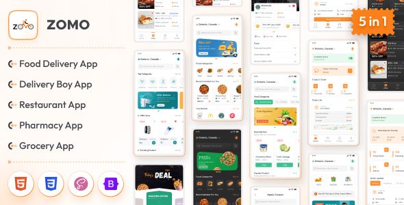 Zomo – Online Organic Food Delivery Grocery Market Mobile PWA Html Template