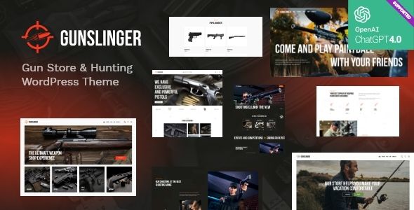 Gunslinger — Gun Store Hunting WordPress Theme