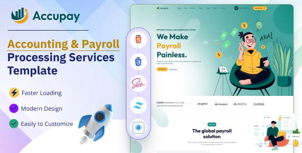 Accupay – Accounting Payroll Processing Services HTML Tailwind CSS Template