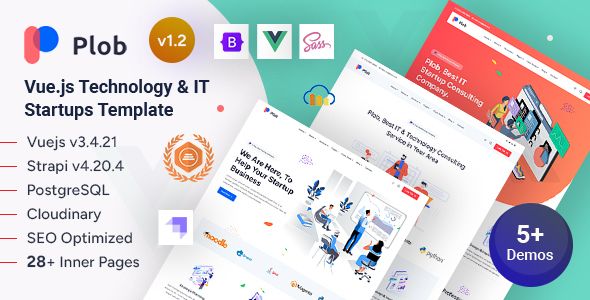 Plob – Technology Services IT Startup Vuejs Strapi 4 Template