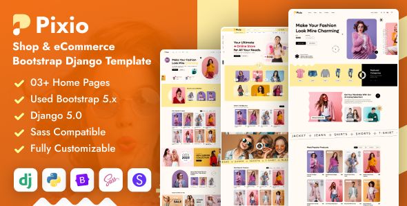 Pixio – Shop eCommerce Django Template