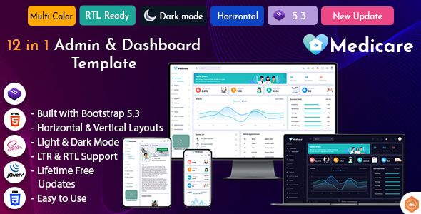 Medicare Admin – Bootstrap Dashboard Template