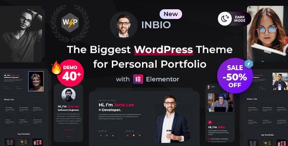 InBio – Personal Portfolio/CV WordPress Theme
