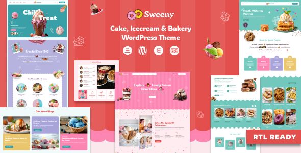 Sweeny – Cake, Icecream Bakery Store WordPress Theme