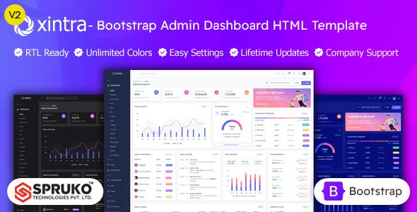 Xintra – Bootstrap Admin HTML Template Dashboard