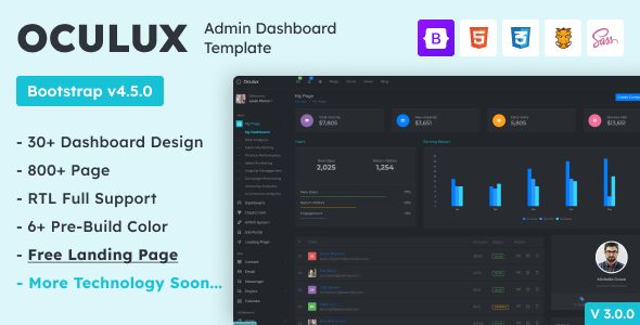 Oculux – Bootstrap 4.5.0 Admin Dashboard Template & UI KIT