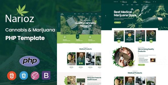 Narioz – Cannabis Marijuana PHP Template