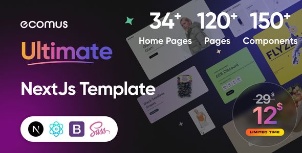 Ecomus Ultimate eCommerce React NextJs/ Bootstrap Template