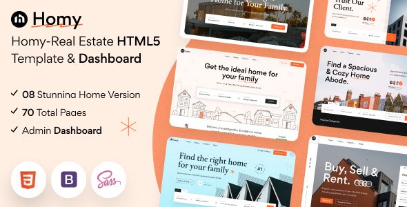 Homy – Real Estate HTML5 Template Dashboard