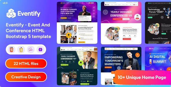 Eventify – Event Conference HTML Bootstrap 5 template