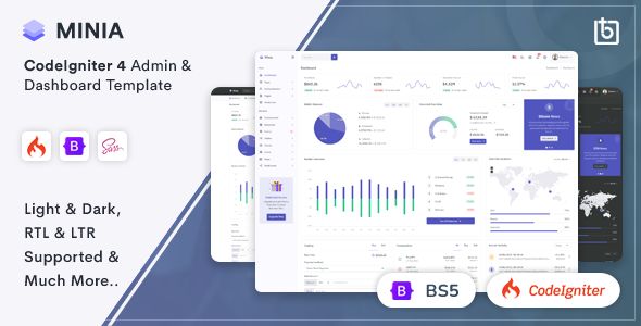 Minia – CodeIgniter 4 Admin Dashboard Template