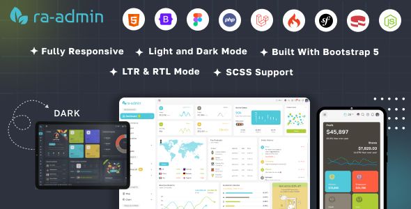 Ra-admin Boostrap/ PHP/ Laravel/ codeigniter Figma Admin Dashboard Template