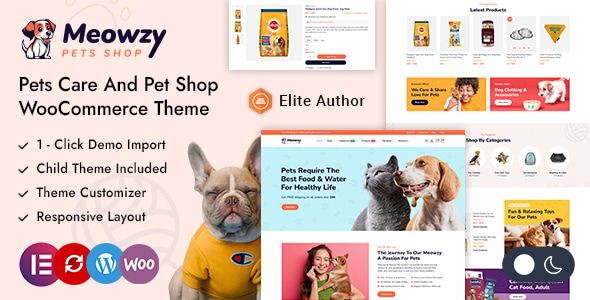 Meowzy – Pets Care Pet Shop WordPress Theme