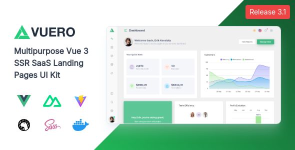 Vuero – Vuejs/ Nuxt/ Electron | Admin and Webapp UI Kit