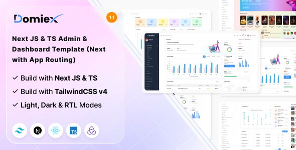 Domiex – Next.js TS Tailwind Admin Dashboard Template (Next 15 APP Router)
