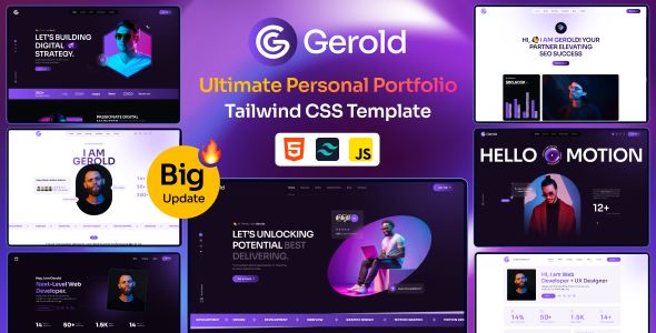 Gerold – Personal Portfolio Tailwind CSS Template