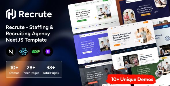 Recrute – Staffing Recruiting Agency NextJS Template