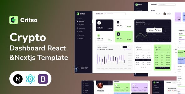Critso – Crypto Dashboard React NextJS Template