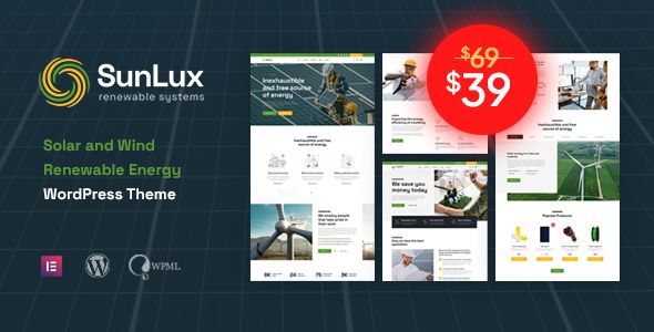 Sunlux – Solar and Renewable Energy WordPress Theme