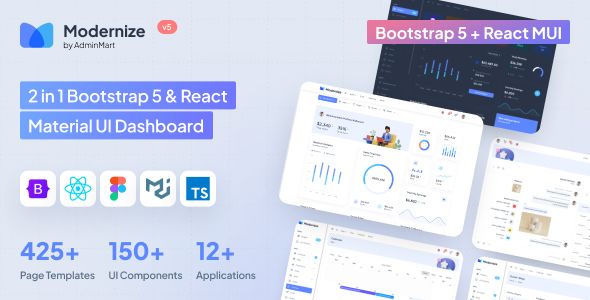 Modernize Bootstrap 5 React MUI Admin Dashboard