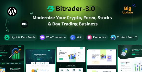 Bitrader – Crypto, Stock and Forex Trading Business WordPress Theme