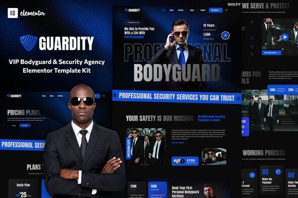 Guardity – VIP Bodyguard Security Agency Elementor Template Kit