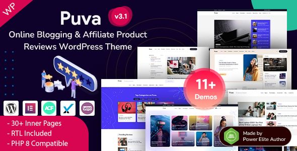Puva – Online Blogging Affiliate Product Reviews WordPress Theme