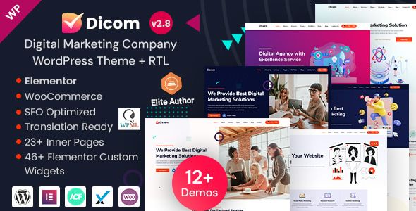 Dicom – IT Startup SEO Marketing Services WordPress Theme