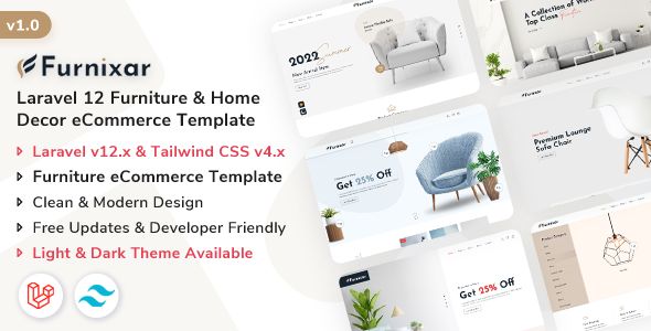 Furnixar – Laravel 12 Furniture Home Decor eCommerce Template