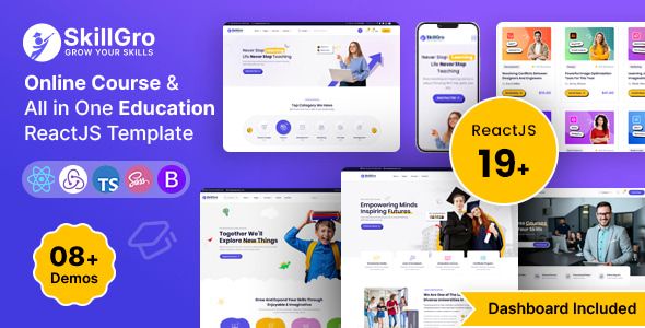 SkillGro – Online Courses Education React JS Template