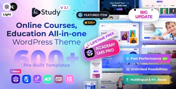 HiStudy – Online Courses Education WordPress Theme