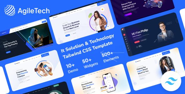 AgileTech – Tailwind CSS Multipurpose IT Solutions Technology Template