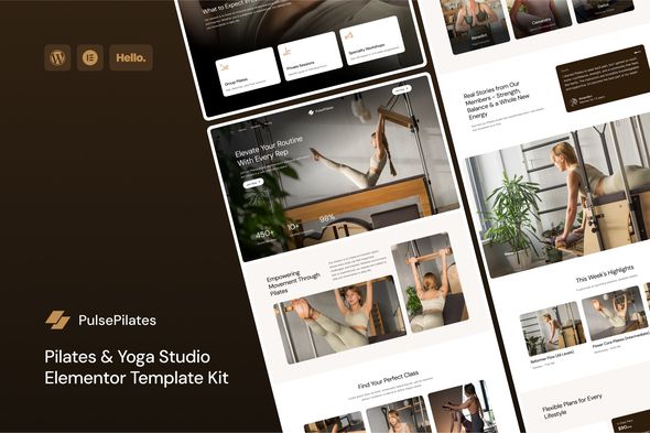 PulsePilates – Pilates Yoga Studio Professional Business Elementor Template Kit
