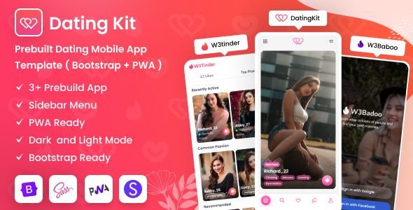 DatingKit – Dating Mobile App Template ( Bootstrap + PWA )