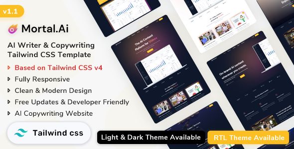 Mortal – AI Writer Copywriting Tailwind CSS Template