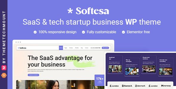 Softesa – Saas Software Startup Business Elementor WordPress Theme