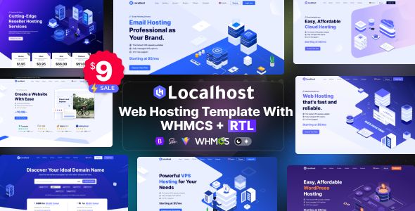 Localhost – Web Hosting Template with WHMCS + RTL
