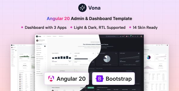 Vona – Angular 20 Minimal Admin Dashboard Template