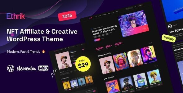 Ethrik – Creative NFT Affiliate WordPress Theme