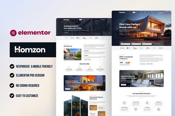 Homzon – Real Estate Property Elementor Template Kit