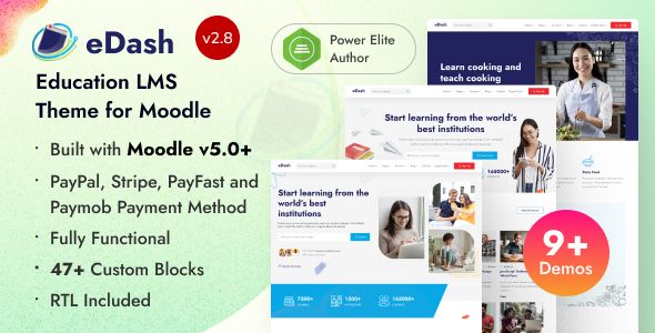 eDash - Moodle 4+ Education LMS Theme