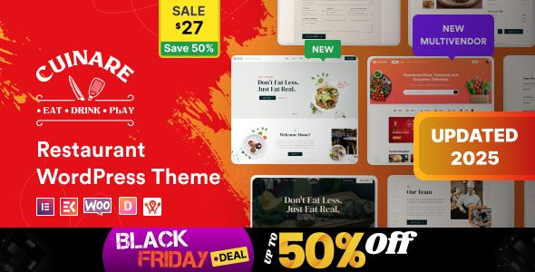 Cuinare – Multivendor Restaurant WordPress Theme