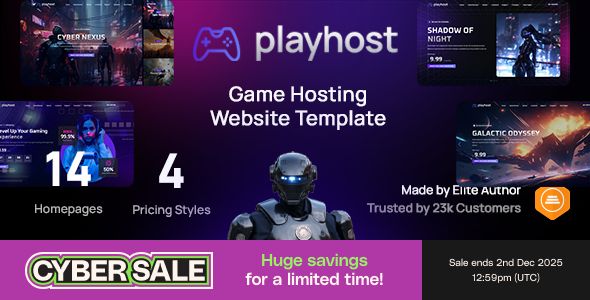 Game Hosting Server Website Template – Playhost
